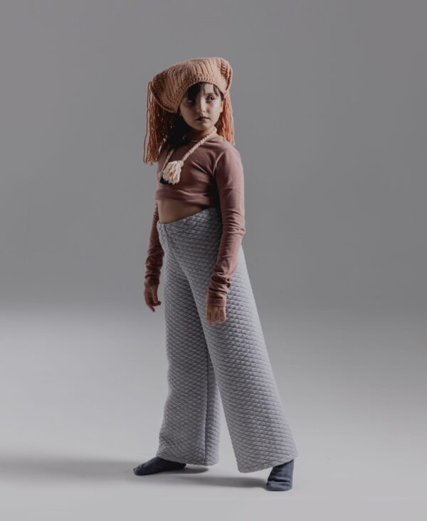 Quilted wide-legged pants